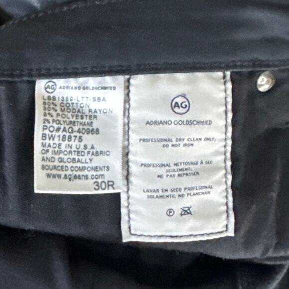 Adriano Goldschmied The Legging Ankle Super Skinny Leatherette Jeans Black SZ 30 - Picture 8 of 10